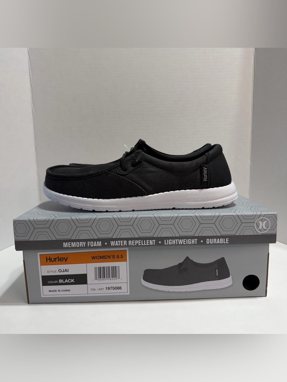 Hurley Women's Black Ojai Slip-On Casual Memory Foam Shoes Sizes 7.5- 8.5 NWB - Picture 2 of 9